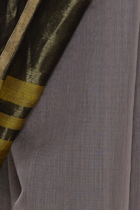 Shop_Akaaro_Multi Color Chanderi Striped Saree  _Online_at_Aza_Fashions