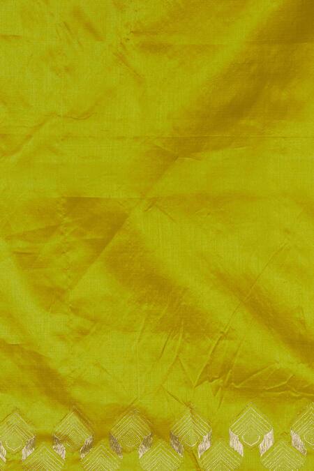 Shop_Akaaro_Yellow Silk Woven Saree  _Online_at_Aza_Fashions