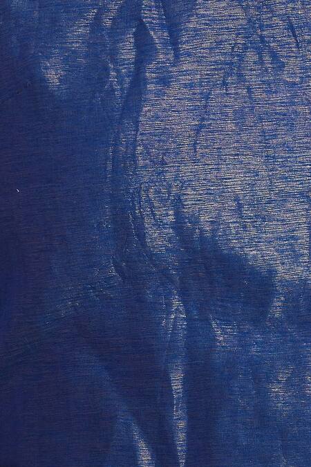 Shop_Akaaro_Blue Shmeem Electric V Neck Shimmer Blouse _Online_at_Aza_Fashions