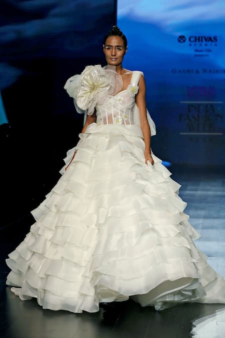 Gauri & Nainika Embroidered Layered Gown  