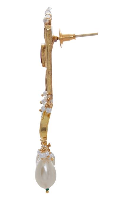 BelsI'S White Kundan Choker Necklace With Earrings at Aza Fashions BelsI'S_White Kundan Choker Necklace With Earrings_at_Aza_Fashions