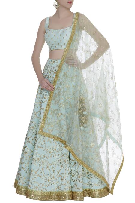 Avnni Kapur Blue Sequin Embroidered Lehenga Set