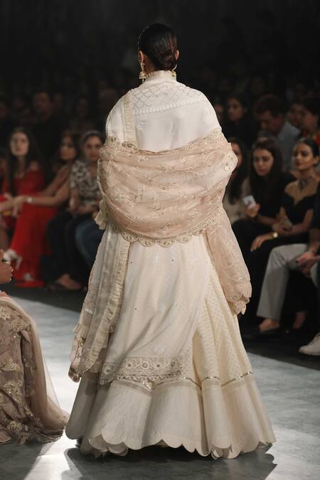 Shop Rahul Mishra White Chanderi Embroidered Lehenga at Aza Fashions Shop_Rahul Mishra_White Chanderi Embroidered Lehenga_at_Aza_Fashions