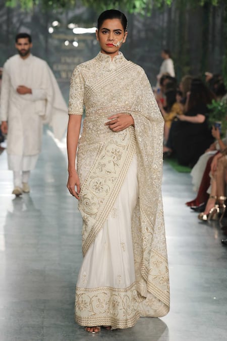 Rahul Mishra Gold Zardozi Hand Embroidered Blouse