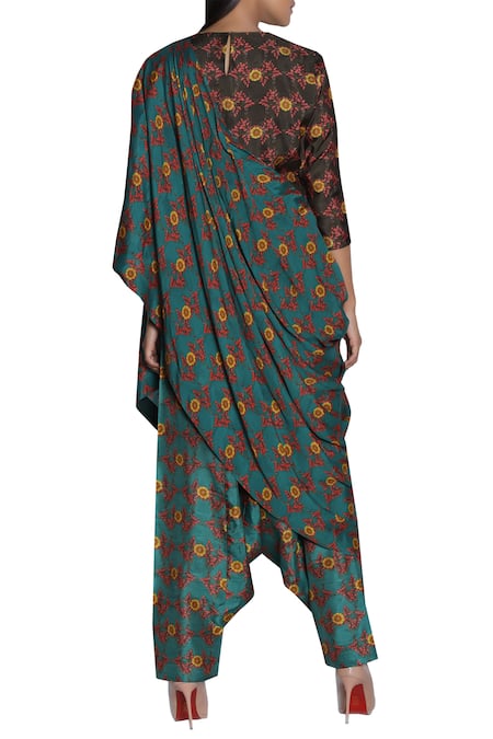 Nautanky Printed draped pant saree 