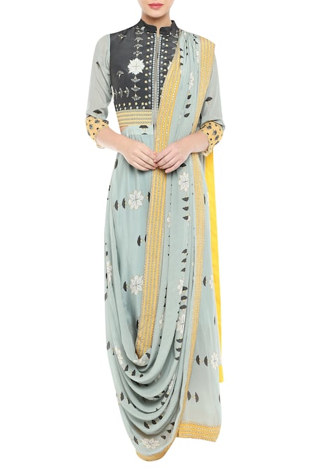 Printed Formal Wear SALWAR SUIT SAREE COMBO, 6.3 m (with blouse piece) at  Rs 1200 in Surat
