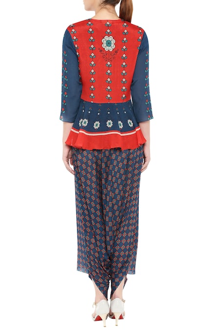 Soup By Sougat Paul Tie Up Jacket & Draped Jumpsuit 