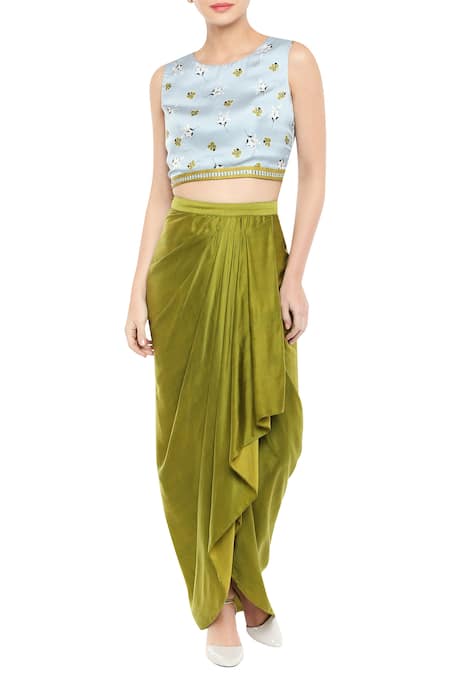 dhoti crop top dress