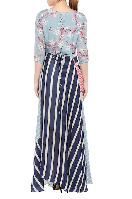 Soup By Sougat Paul Pre-Draped Printed Saree Gown 