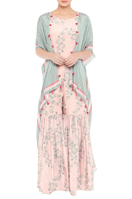 Soup By Sougat Paul Sharara Jumpsuit with Jacket  