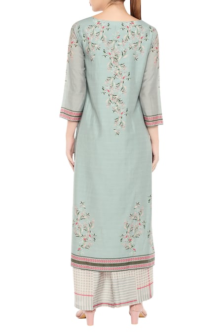 Soup By Sougat Paul Chanderi Printed Kurta & Palazzo Set 