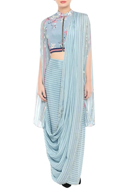 Soup By Sougat Paul Pre-Pleated Skirt Saree With Blouse 
