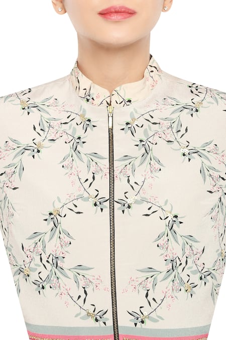 Soup By Sougat Paul Printed Crop To & Draped Skirt Set 