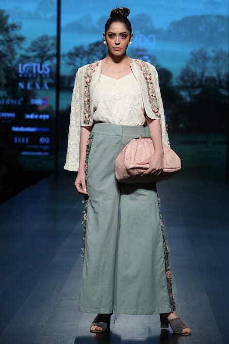 Shruti Sancheti Side Embroidered Wide Legged Pants  