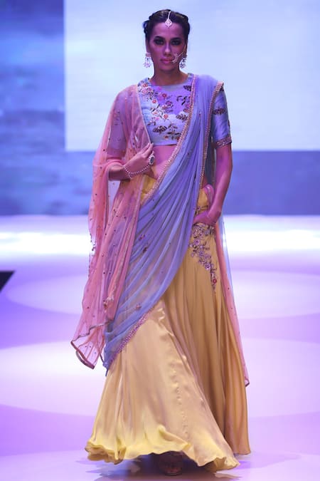 Joy Mitra Hand Embroidered Lehenga Set 