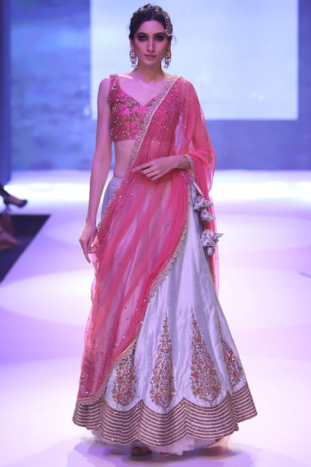 Joy Mitra Hand Embroidered Lehenga Set  