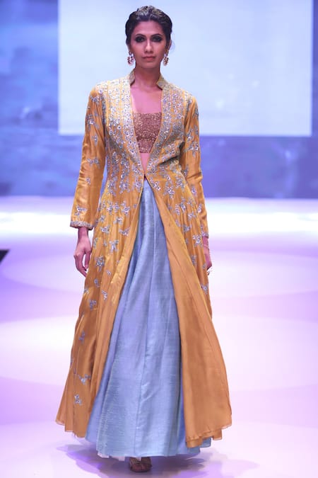 Joy Mitra Embroidered Jacket Lehenga Set 