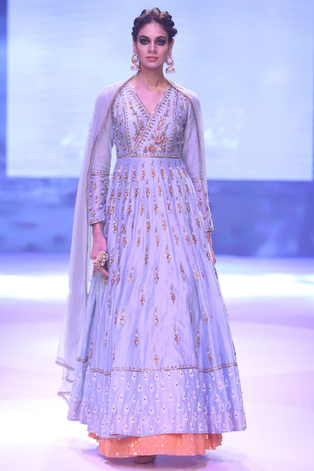 Joy Mitra Hand Embroidered Anarkali Lehenga Set 