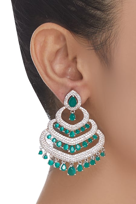 Khushi Jewels Stone studded bead dangler earrings 