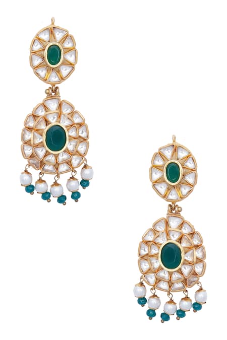 Buy Khushi Jewels Gold Plated Stones, Pearls Kundan Necklace With Earrings Online at Aza Fashions Buy_Khushi Jewels_Gold Plated Stones, Pearls Kundan Necklace With Earrings _Online_at_Aza_Fashions