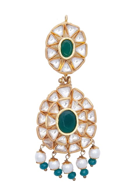 Shop Khushi Jewels Gold Plated Stones, Pearls Kundan Necklace With Earrings Online at Aza Fashions Shop_Khushi Jewels_Gold Plated Stones, Pearls Kundan Necklace With Earrings _Online_at_Aza_Fashions
