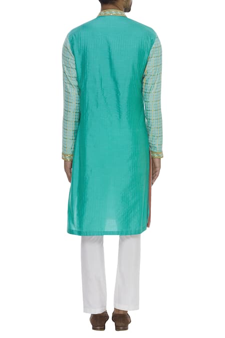 Kunal Anil Tanna Checkered Embroidered Kurta Set 