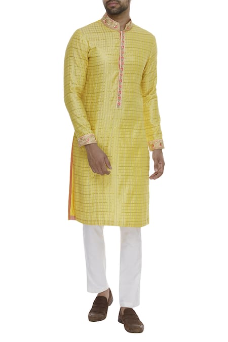 Kunal Anil Tanna Checkered Kurta With Pants 