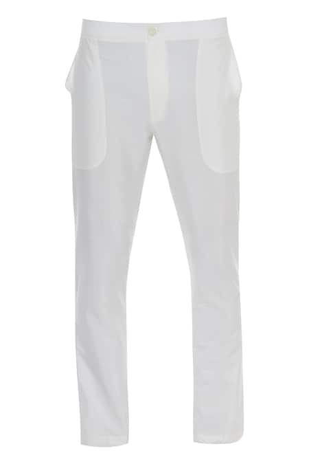 Buy_Kunal Anil Tanna_White Chanderi Embroidery Sequin Checkered Kurta With Pants  _Online_at_Aza_Fashions