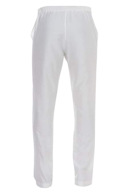 Shop_Kunal Anil Tanna_Peach Spun Silk Embroidery Zari Bundi And Kurta Set  _Online_at_Aza_Fashions