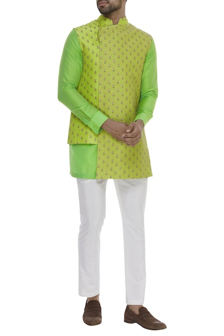 Kunal Anil Tanna Buti Embroidered Bundi & Kurta Set 