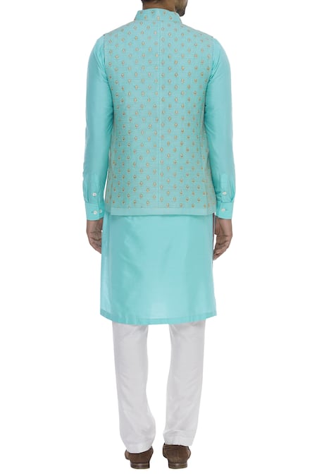 Kunal Anil Tanna Embroidered Open Bundi & Kurta Set 