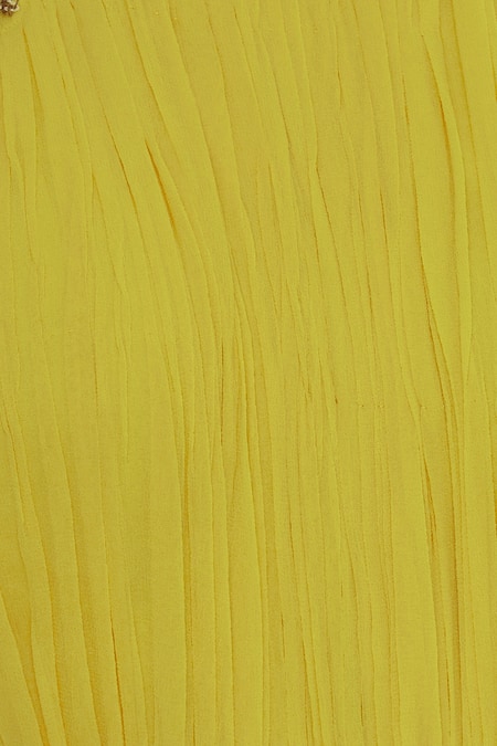 Ridhi Arora_Yellow Embellished Flared Tunic _at_Aza_Fashions