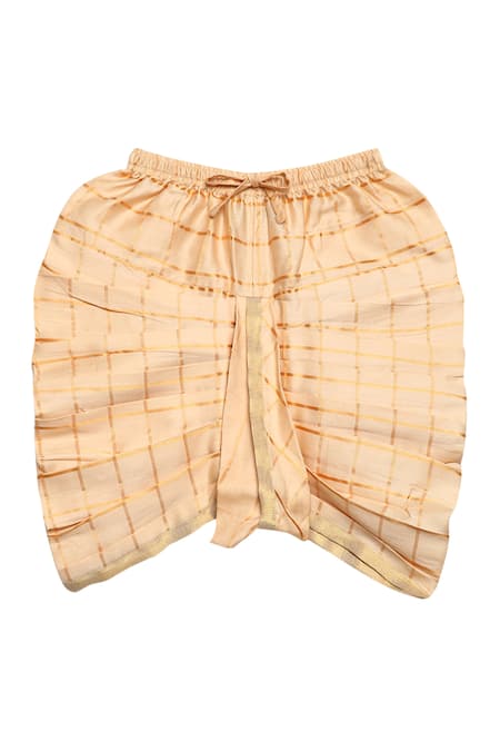 Buy_Tiber Taber_Cream Printed Full Sleeves Kurta With Dhoti Pants _Online_at_Aza_Fashions