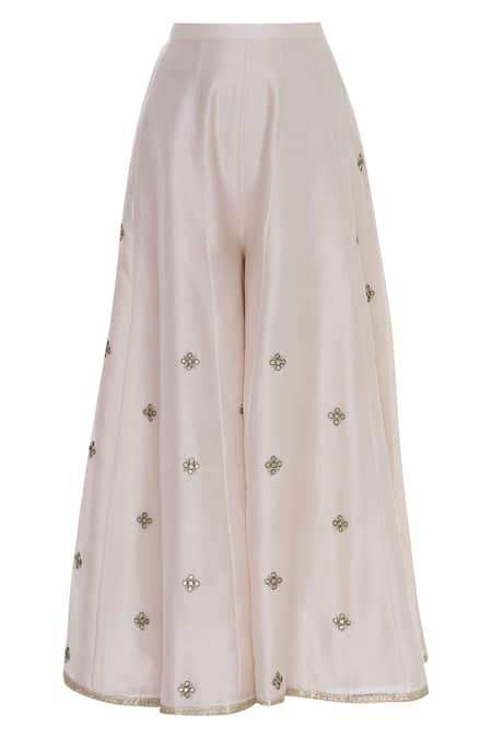 Shop_Rajat K Tangri_Peach Gota Patti Embroidered Kurta Palazzo Set  _Online_at_Aza_Fashions