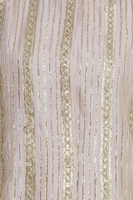 Rajat K Tangri_Peach Gota Patti Embroidered Kurta Palazzo Set  _at_Aza_Fashions