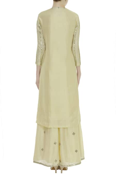 Rajat K Tangri Silk Chanderi Kurta Palazzo Set 