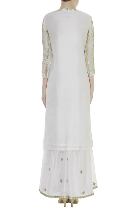 Rajat K Tangri Hand Embroidered Kurta Palazzo Set  