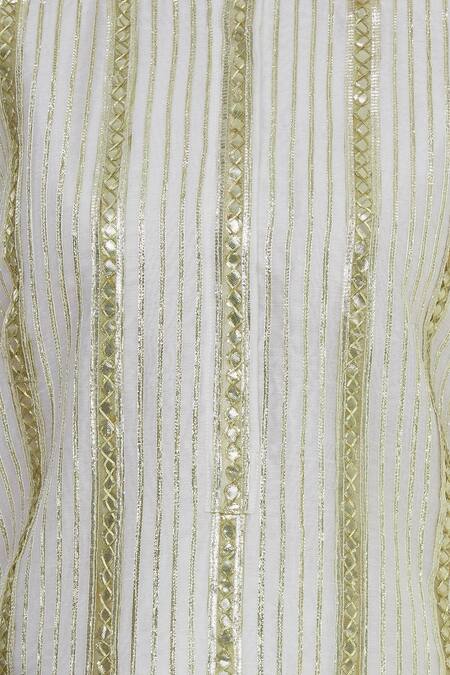 Shop_Rajat K Tangri_White Hand Embroidered Kurta Palazzo Set  _Online_at_Aza_Fashions