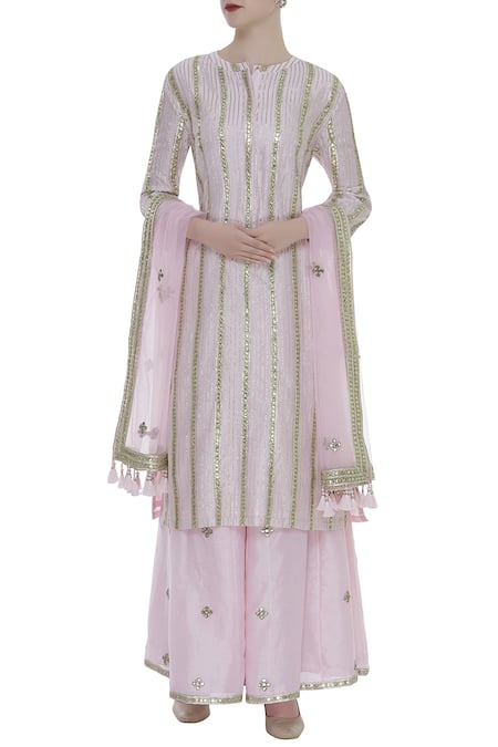 Rajat K Tangri Hand Embroidered Kurta Palazzo Set  