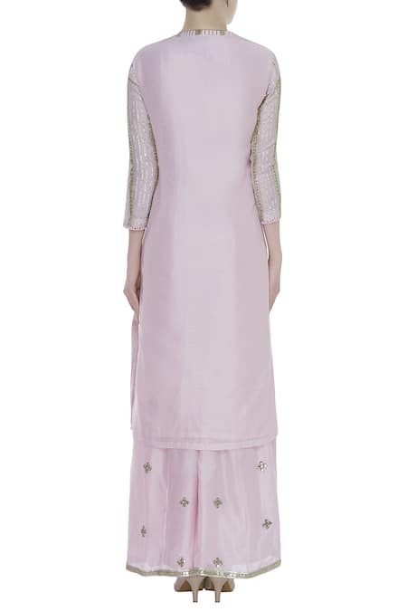 Rajat K Tangri Hand Embroidered Kurta Palazzo Set  