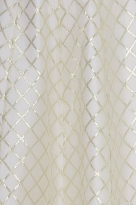 Rajat K Tangri_White Ruffle Embroidered Blouse With Lehenga_at_Aza_Fashions