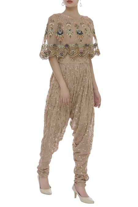 Ayesha Aejaz Embroidered Jumpsuit With Cape  