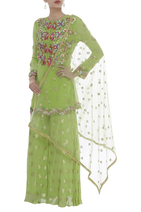 Ayesha Aejaz Embroidered Kurta Palazzo Set  