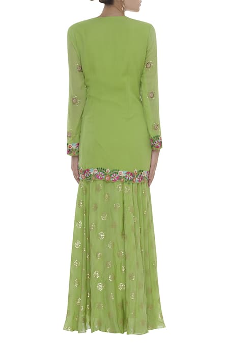 Ayesha Aejaz Embroidered Kurta Palazzo Set  