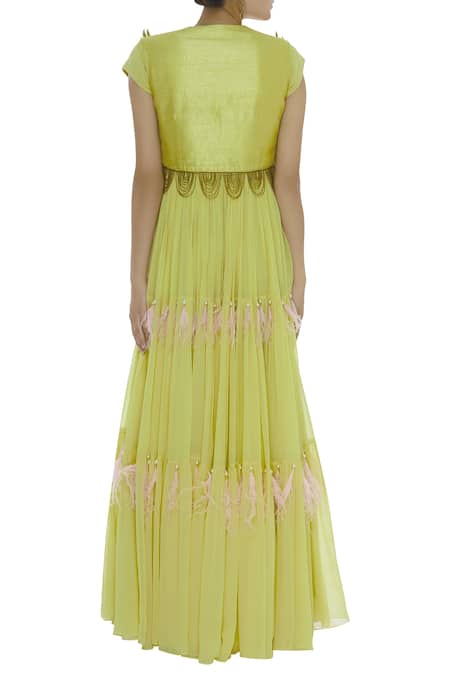 Ayesha Aejaz Tiered Gown with Jacket 