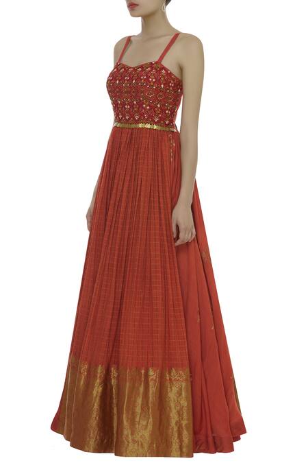 Buy_Label Anushree_Red Printed Maxi Dress  _Online_at_Aza_Fashions