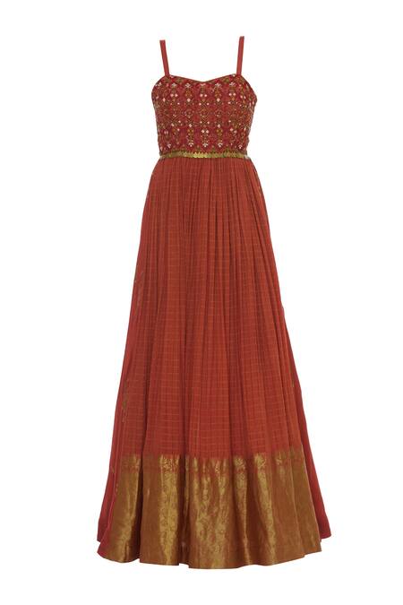 Shop_Label Anushree_Red Printed Maxi Dress  _Online_at_Aza_Fashions