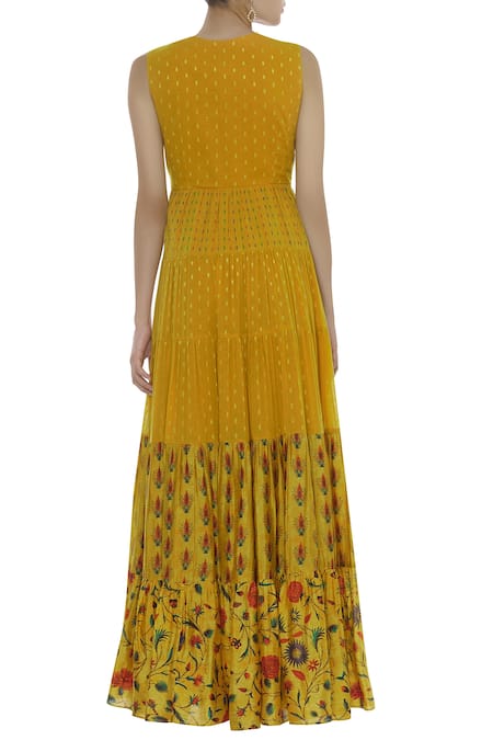 Label Anushree Hand embroidered tiered maxi dress 