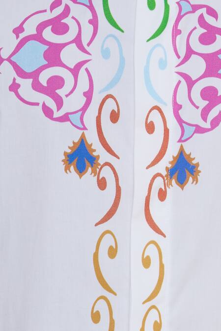 Manoviraj Khosla Stencil Printed White Shirt at Aza Fashions Manoviraj Khosla_Stencil Printed White Shirt_at_Aza_Fashions