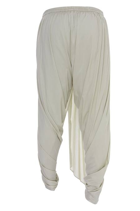 Pranay Baidya_Ivory Drape Dhoti Pants _Online_at_Aza_Fashions